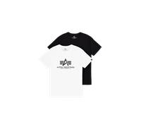 Alpha Industries Basic Big Logo T-Shirt 2 Pack Magliette Taglia S - Nero/Bianco