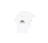 Alpha Industries Basic Big Logo T-Shirt 2 Pack Magliette Taglia XL - Bianco