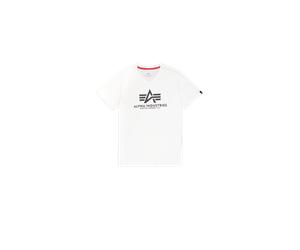 Alpha Industries Basic Big Logo V-Neck T-Shirt Magliette Taglia M - Bianco