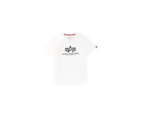 Alpha Industries Basic Big Logo V-Neck T-Shirt Magliette Taglia S - Bianco