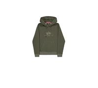 Alpha Industries Basic BL Mirror Leo Hoodie da Donna Dark Olive XL