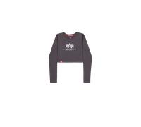 Alpha Industries Basic Cropped Longsleeve Felpe Taglia L - Grigio