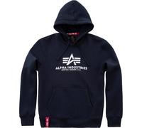 Alpha Industries Basic Felpa con cappuccio, blu, taglia S per maschi