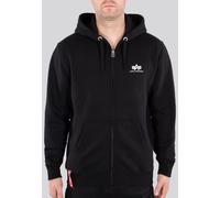 Alpha Industries Basic Felpa con cappuccio con zip, nero, taglia S per maschi