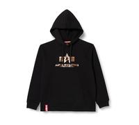 Alpha Industries Basic Hoody B&T Felpa con Cappuccio da Uomo, Black/Gold, 4XL
