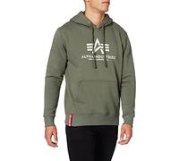 Alpha Industries Basic Hoody Felpa con Cappuccio da Uomo, Coprente, Vintage Green, XL