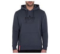 Alpha Industries Basic Hoody Felpa con Cappuccio da Uomo Greyblack/Black
