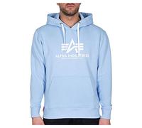 Alpha Industries Basic Hoody Felpa con Cappuccio da Uomo, Light Blue, M