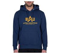 Alpha Industries Basic Hoody Felpa con Cappuccio da Uomo, New Navy/Wheath, M