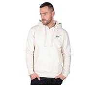 Alpha Industries Basic Hoody Felpa con Cappuccio Logo Piccolo per Uomo, Jet Stream White, S