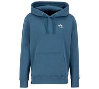 Alpha Industries Basic Hoody Felpa con Cappuccio Logo Piccolo per Uomo Vintage Marine