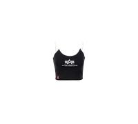 Alpha Industries Basic Mid Logo Cropped Tank Top Canottiere Taglia L - Nero