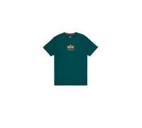 ALPHA INDUSTRIES Maglietta smeraldo / arancione / bianco, Taglia S