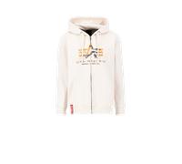 Alpha Industries Basic Puff Print Camo Zip Hoodie Taglia S - Bianco
