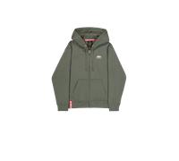 Alpha Industries Basic Felpa con cappuccio con zip, verde, taglia M per maschi