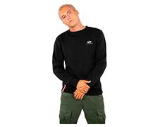 Alpha Industries Basic Sweater Felpa con Logo Piccolo da Uomo Black