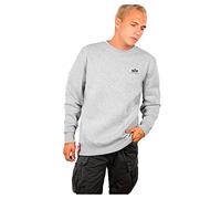 Alpha Industries Basic Sweater Felpa con Logo Piccolo da Uomo Grey Heather