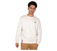Alpha Industries Basic Sweater Felpa con Logo Piccolo da Uomo Maglione, Jet Stream White