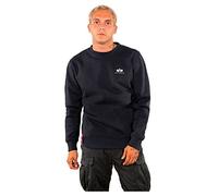 Alpha Industries Basic Sweater Felpa con Logo Piccolo da Uomo Rep.Blue