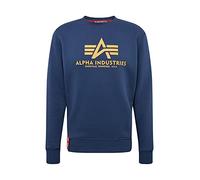 Alpha Industries Basic Sweater Felpa da Uomo Maglione, New Navy/Wheat, M