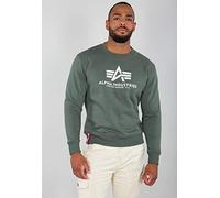 Alpha Industries Basic Sweater Felpa da Uomo Maglione, Vintage Green, M