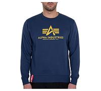 Alpha Industries Basic Sweater Felpa da Uomo New Navy/Wheat