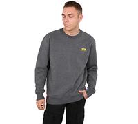 Alpha Industries Basic Sweater Small Logo, Felpa Uomo, Charcoal Heather, XS