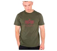 Alpha Industries Basic T-Shirt, Dark Green, 3XL Uomo