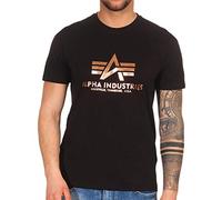 Alpha Industries Basic T-Shirt Maglietta con Stampa in Lamina per Uomo Black/Gold