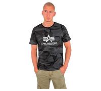 Alpha Industries Basic T-Shirt Maglietta Mimetica da Uomo Black Camo