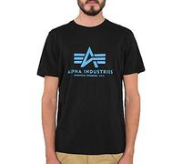 Alpha Industries - Basic T, T-shirt Uomo, Nero (Black/Blue 93), X-Large (Taglia Produttore: X-Large)