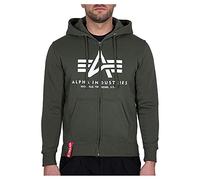 ALPHA INDUSTRIES Basic Zip Hoody, Felpa Uomo, Dark Olive, M