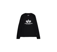 Alpha Industries Basic T Camicia Longsleeve, nero-bianco, taglia S per maschi