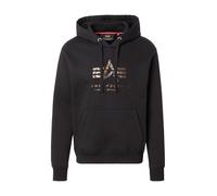 Alpha Industries Basic Big Logo Effect Print Hoodie Taglia S - Nero