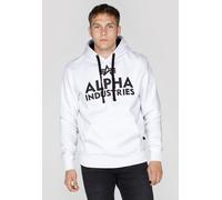 Alpha Industries Felpa con cappuccio con stampa a schiuma, felpe con cappuccio e felpe nere M Nero