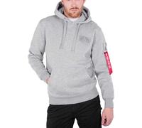 Felpa Alpha Industries con cappuccio Red Stripe Gris M
