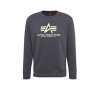 ALPHA INDUSTRIES Felpa grigio scuro / bianco Uomo ALPHA INDUSTRIES S grigio scuro / bianco