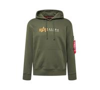 ALPHA INDUSTRIES Felpa verde scuro / arancione chiaro / rosso / bianco Uomo ALPHA INDUSTRIES S verde scuro / arancione chiaro / rosso / bianco