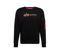 Alpha Industries Alpha Label Felpa da Uomo Pullover, Black