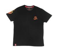 Alpha Industries - Flame Print Hot Wheels Magliette Nera - - Tops - Uomo - Nero - XL