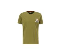 Alpha Industries Flying Buzz Small Logo T-Shirt Magliette Taglia XL - Verde muschio