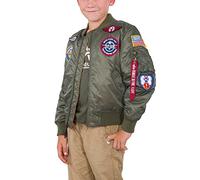 Alpha Industries Giacca Bomber 1 Patch, Sage-Green, 176 Unisex-Bambini e Ragazzi