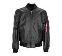Alpha Industries - Giacca bomber in pelle nera con zip - - Jackets - Uomo - Nero - S
