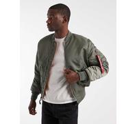 ALPHA INDUSTRIES Giacca di mezza stagione 'MA-1' verde scuro / rosso / bianco, Taglia L