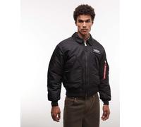 Alpha Industries giacca bomber nera con dettaglio patch-Nero L