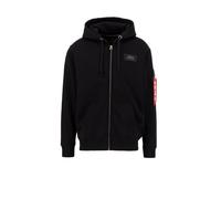 ALPHA INDUSTRIES Giacca di felpa nero / bianco, Taglia S