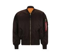 ALPHA INDUSTRIES Giacca di mezza stagione 'MA-1' marrone scuro / arancione / rosso fuoco / bianco Uomo ALPHA INDUSTRIES XXXL