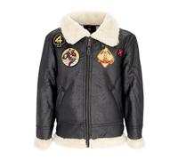 Alpha Industries - Giacca in eco-pelle stile aviatore con pelliccia - - Jackets - Uomo - Nero - M