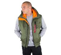 Alpha Industries Hooded MA-1 Vest Giacche Bomber da uomini Taglia S - Verde oliva