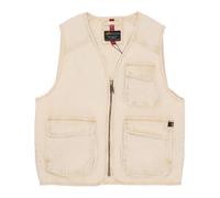 Alpha Industries - Gilet Vintage Denim Zip Bianco - - Jackets - Uomo - Beige - XL